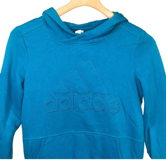 adidas | Women’s Turquoise Embroidered Logo Hooded Sweatshirt Size XS | EUC - Picture 4 of 10